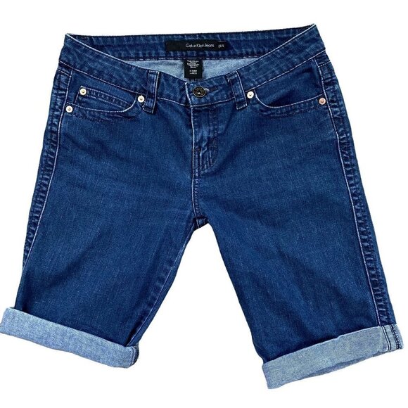 Calvin Klein Straight Denim Shorts | Blue | Size 28/6 - Picture 1 of 11